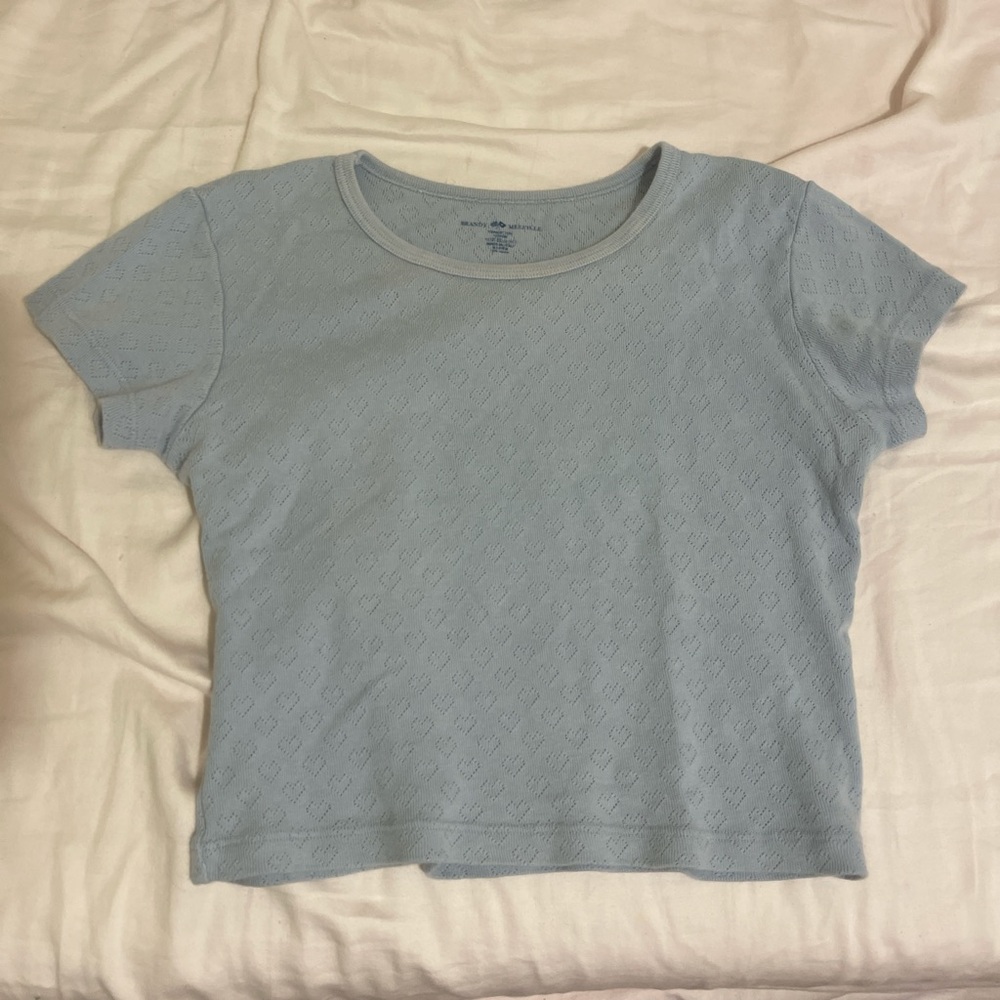 brandy melville light blue baby tee